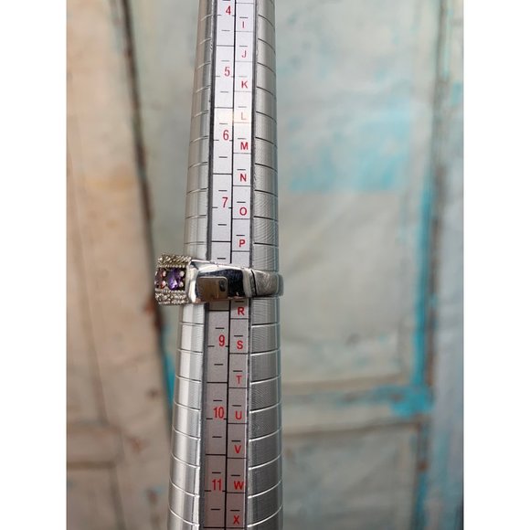 Red & Purple Stone Ring Size 8 - Picture 7 of 8